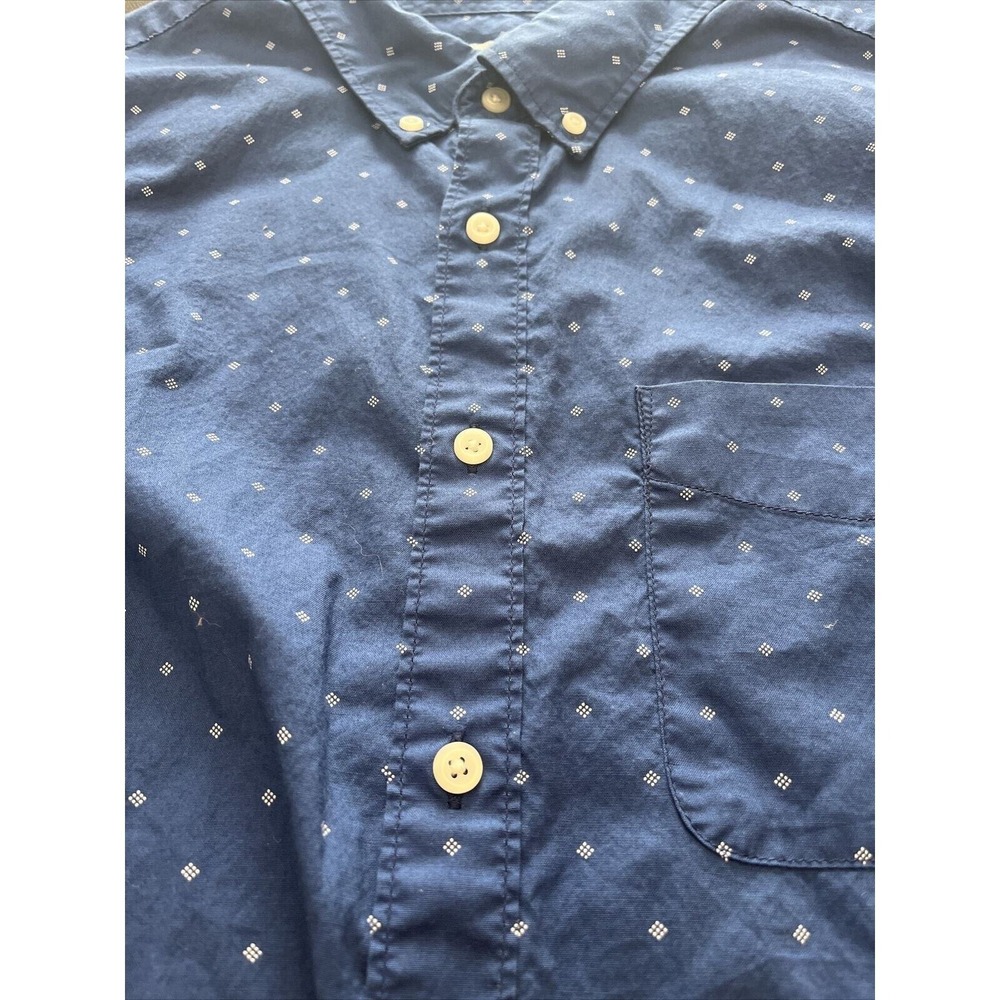 Premium Indigo Mens Size XL American Eagle Classic Fit Blue Floral Dot Shirt